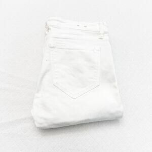 All Saints Mast White Denim Skinny Jeans Fringe Hem SZ27